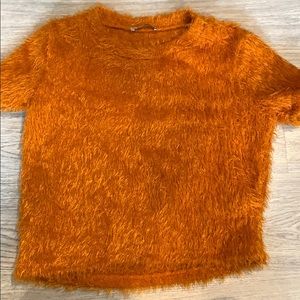 ZARA ORANGE FLUFFY TOP